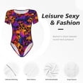 thumbnail image 6 of Uemuo Skull Pattern Women's One Piece Short Sleeve Swimsuit Rash Guard Surfing Modest Quick-drying Swimsuit Beach Essentials-Small, 6 of 9