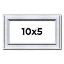 10x5 Frame Sterling Silver Solid Wood Picture Frame | 1.25 Inch Moulding Width | 0.75 Inch Interior