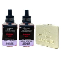 Bath & Body Works Gingham Love 2 Pack Wallflowers Home Fragrance Refill Bulbs with a Natural Oats Sample Soap