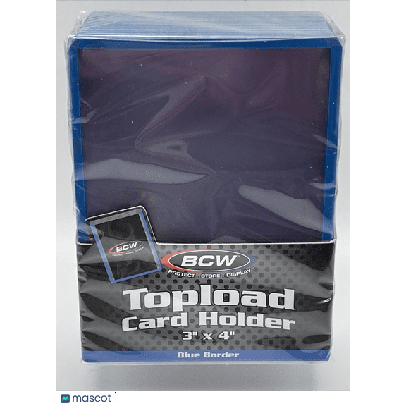 BCW 3X4 BLUE BORDER Toploaders 35pt 1 Pack of 25 for Standard Sized Cards