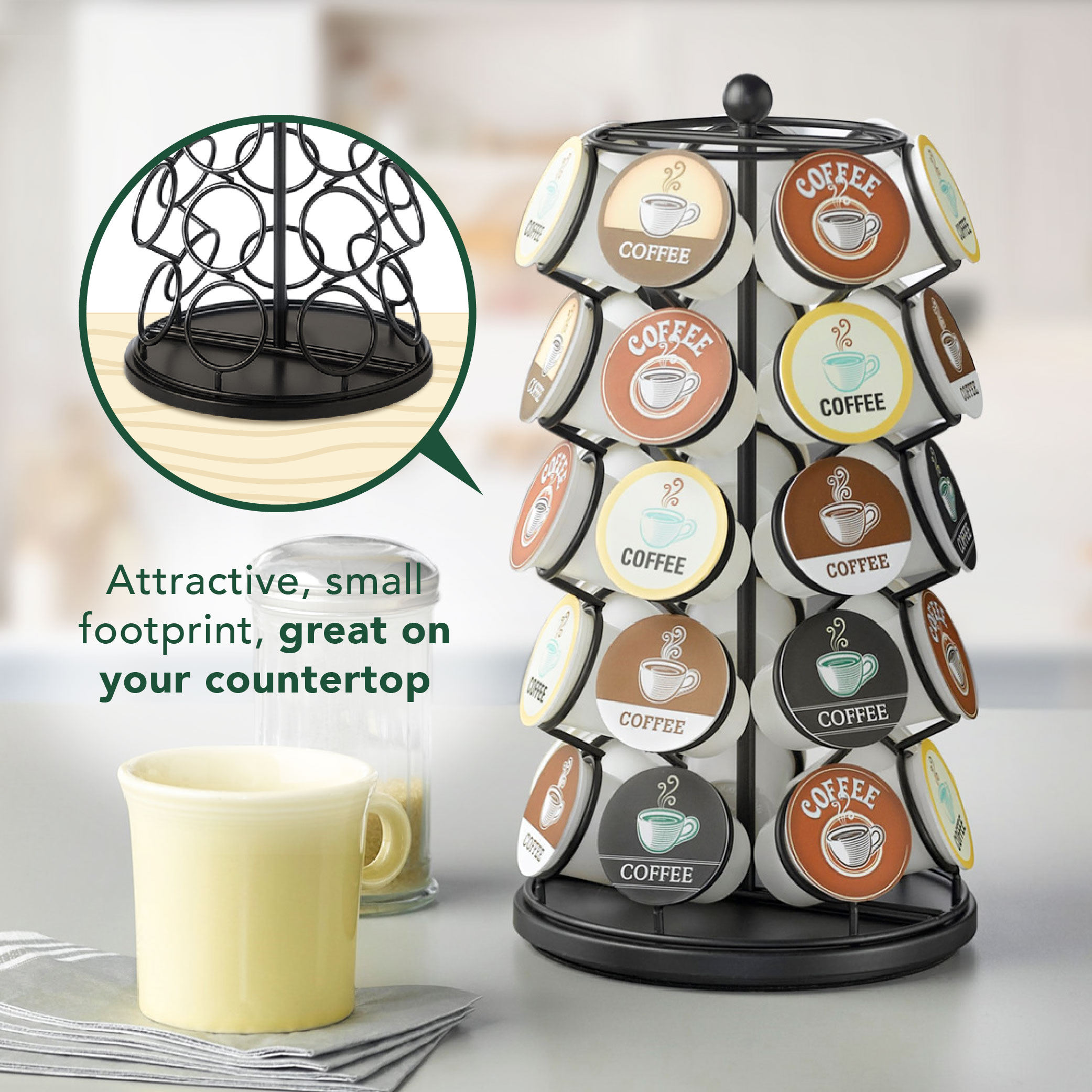 Nifty Solutions Coffee Pod Carousel – Compatible with K-Cups, 35 Pod Capacity, Black - image 5 of 9