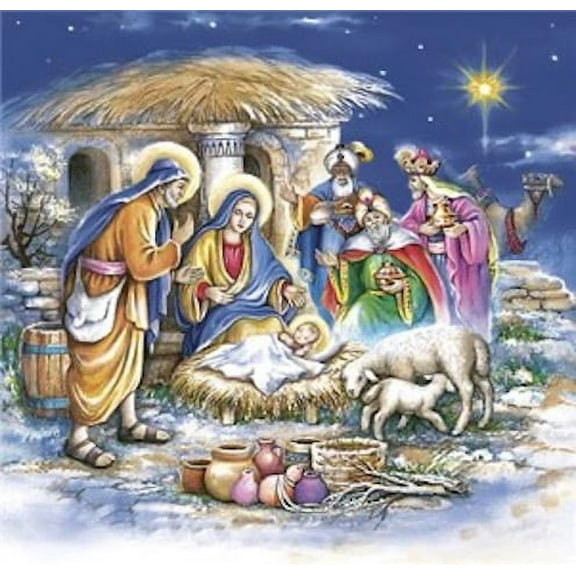 Nativity Napkins HOLY FAMILY 40pcs Religious Luncheon Napkins, Religious Napkins, Christmas Paper Napkins for Decoupage