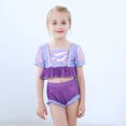 thumbnail image 6 of KAWELL Two Piece Princess Bathing Suit for Girls Role Play Ariel Alice Purple Jessie Tankini Ruffles Beach Surf Swimsuit, 6 of 6