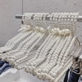 thumbnail image 3 of 10 Pack Plastic Pearl Beaded Bow Clothes Dress Coat Hangers Closet Coat Storage Organizer, 16 Inches Width (Black), 3 of 10