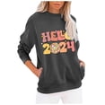 thumbnail image 1 of Timegard Chandails en Molleton de Noël pour Femmes Col Rond Manches Longues Pull Imprimé Automne Hauts Amples avec Poches, 1 of 2