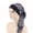 JDT-329C-Amoeba Black, variant on Ethnic Style Tie-On Bandana Hat, Stretchy Wide-Brim Ribbon Head Wrap, Chemotherapy Cap, Home Hat