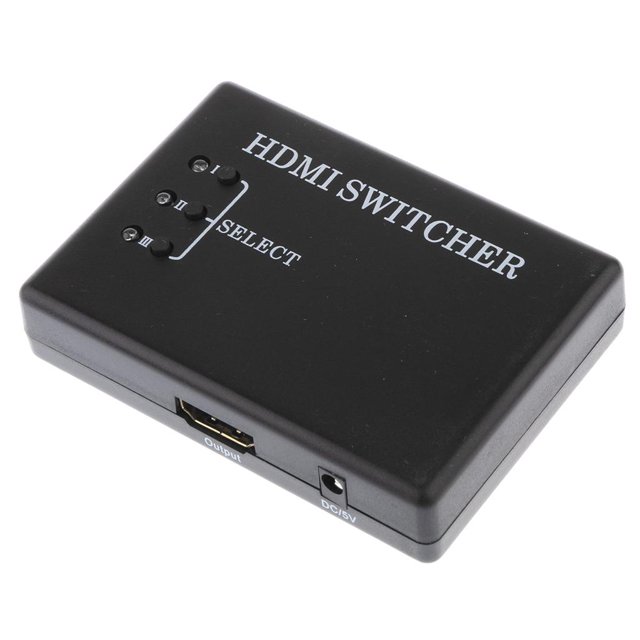 1080P Puerto de 3 vías HD Switch Switcher Hub Splitter Box con control remoto Baoblaze HUB DE CAMPINERO HDMI