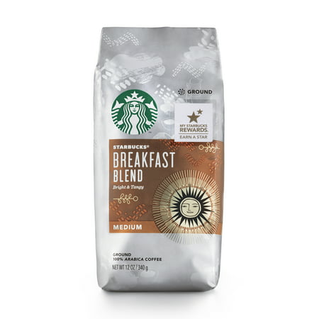 Starbucks Breakfast Blend Medium Roast Ground Coffee, 12-Ounce (Best Seller Hot Coffee In Starbucks)