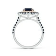 thumbnail image 2 of Angara Natural 1.6 Ct. Blue Sapphire with Diamond Halo Ring in 14K White & Rose Gold for Women (Ring Size: 3.5), 2 of 10