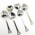 10pcs Tea Filter Long Grip Stainless Steel Mesh Heart Shaped Tea