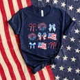 thumbnail image 4 of Patriotic Bows & Fireworks T-Shirt – Stylish USA Flag Graphic Tee with Festive American-Inspired Design for Women, 4 of 6