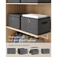 thumbnail image 5 of SONGMICS Storage Bins with Lids, 3 Pack Stackable Fabric Storage Boxes, Odorless PP Sheets, Foldable Cube Baskets Organizers with Handles, Slate Gray, 5 of 6