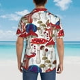 thumbnail image 4 of Balery Colorful Mushrooms (2) Camisas hawaianas de manga corta para hombre, camisas playeras de corte holgado, camisas de vacaciones con botones,Small, 4 of 7