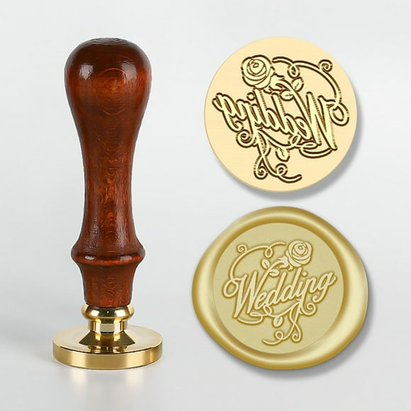 BUYISI Blessing Scrapbooking For Wedding Invitations Blessing Brass Seal Head For Wedding Invitations Mahogany Handle H