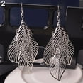 thumbnail image 3 of Grandest Birch Retro Women's Baroque Style Cluster Hollow Leaves Tassels Hook Dangle Earrings Alloy Silver, 3 of 8