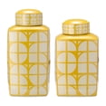 thumbnail image 3 of Sagebrook Home Chic Geometric Jar – Elegant Ceramic Container for Home, 3 of 7