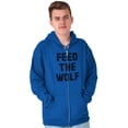 thumbnail image 5 of Feed The Wolf Sarcastic Hangry Gym Zip Up Hoodie Men's Women's Brisco Brands X, 5 of 6