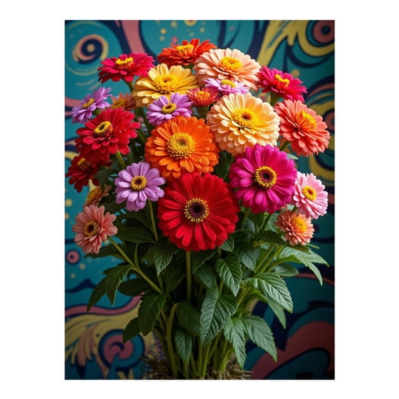 Diamond Art Kit for Adults, Vibrant Gerbera Flower Bouquet Diamond Painting for Adults Beginners, 5D DIY Diamond Art Painting Kits, Colorful Diamond Painting Craft for Home Decor 12x16