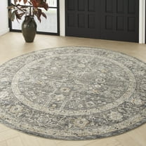 Nourison Nyle Bohemian Persian Slate Multicolor 7'10" x round Area Rug, (8 Round)