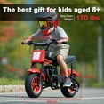 thumbnail image 3 of TOXOZERS Mini Bike,50cc Dirt Bike with Plush Seat,2-Stroke Mini Motor-cycle for Ages 8+,20mph Max Speed,180 lbs Weight Limit, 3 of 6