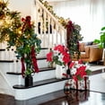 thumbnail image 4 of Dalrosia 2PCS Christmas Artificial Flowers Poinsettia Bouquet Mixed Christmas Bush Winter Flowers Arrangment for Home Kitchen Decor Holiday Cemetery, 4 of 7
