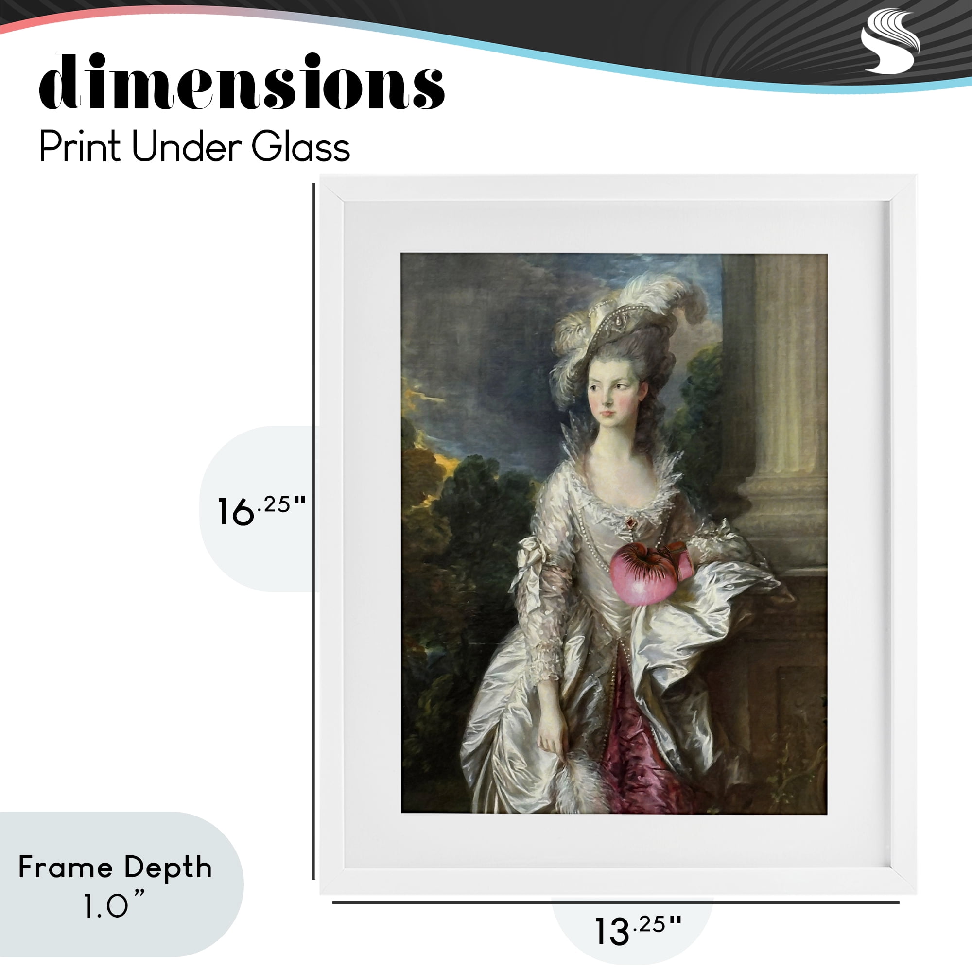 Stupell Industries Historical Lady with Boxing Glove White Framed Print Under Glass, design by Grotto Studios