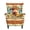 Aztec Highland Cow Sunflower, variant on SEANATIVE Wingback Chair Cover 2 Piece Stretch Wing Chair Slipcovers Soft Spandex Stain Resistant Anti-Scratch Armchair Slipcover for Bedroom Living Room, Leaf Print Red Beige