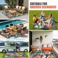 thumbnail image 4 of Spring Floral Outdoor Rug for Patio/Deck/Porch, Non-Slip Large Area Rug 5 x 7 Ft, Watercolor Vintage Red Yellow Green Indoor Outdoor Rugs Washable Area Rugs, Reversible Camping Rug Carpet Runner, 4 of 8