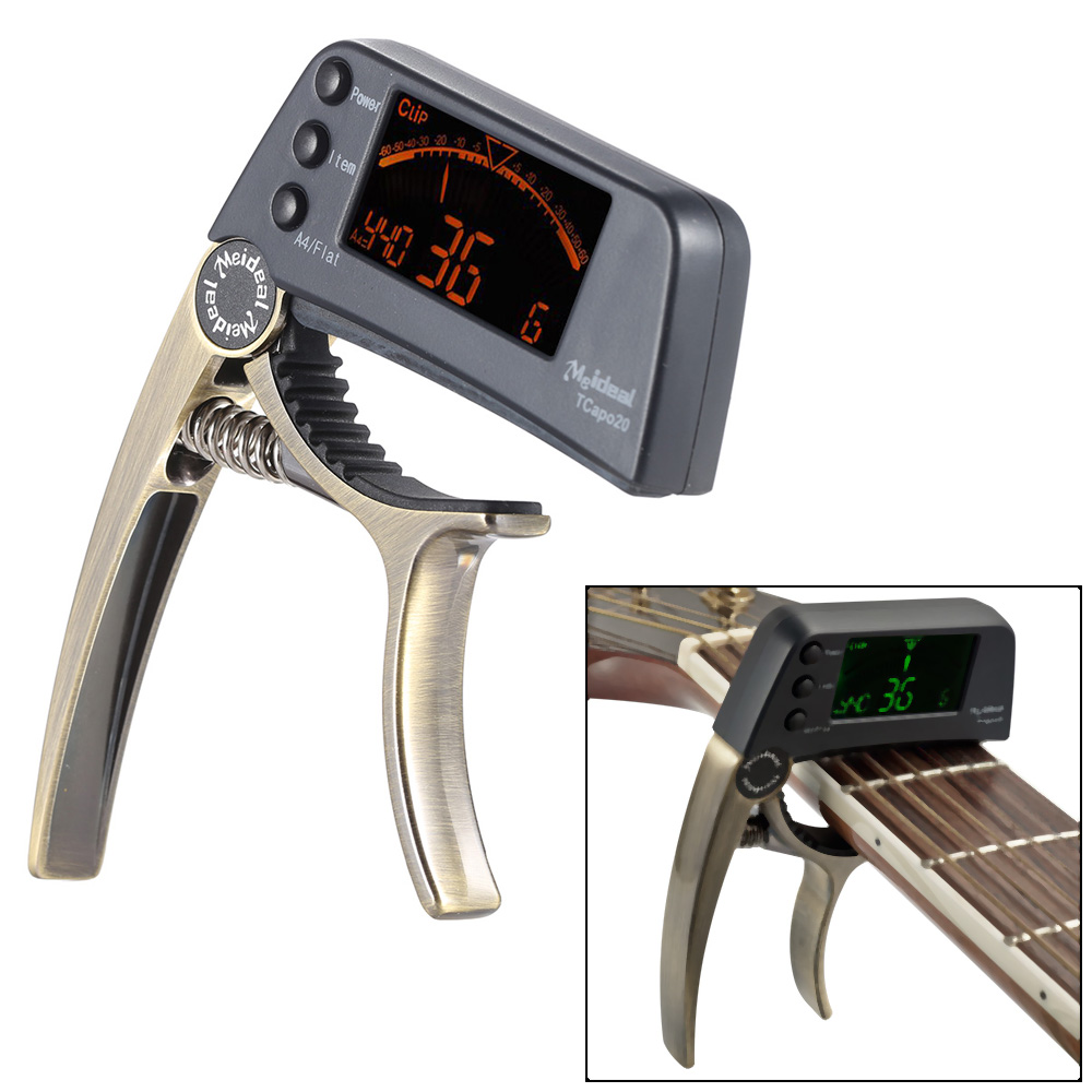 TCapo20 Multifunctional Aluminum Alloy 2in1 Guitar Capo Tuner with