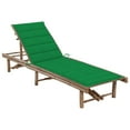 thumbnail image 6 of vidaXL Patio Lounge Chair Porch Sunbed Poolside Sunlounger with Cushion Bamboo, 6 of 48