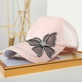 thumbnail image 2 of ZHENHONG Baseball Caps for Women Women's Rhinestone Mercerized Cotton Butterfly Sunshade Hat Outdoor Sunscreen Casual Hat Dad Hats, 2 of 2