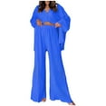 thumbnail image 1 of zanvins Ensembles pour Femmes 2024 Mode Femmes Bouton Décontracté Col Rabattu Manches Longues + Pantalon Taille Élastique, 1 of 5
