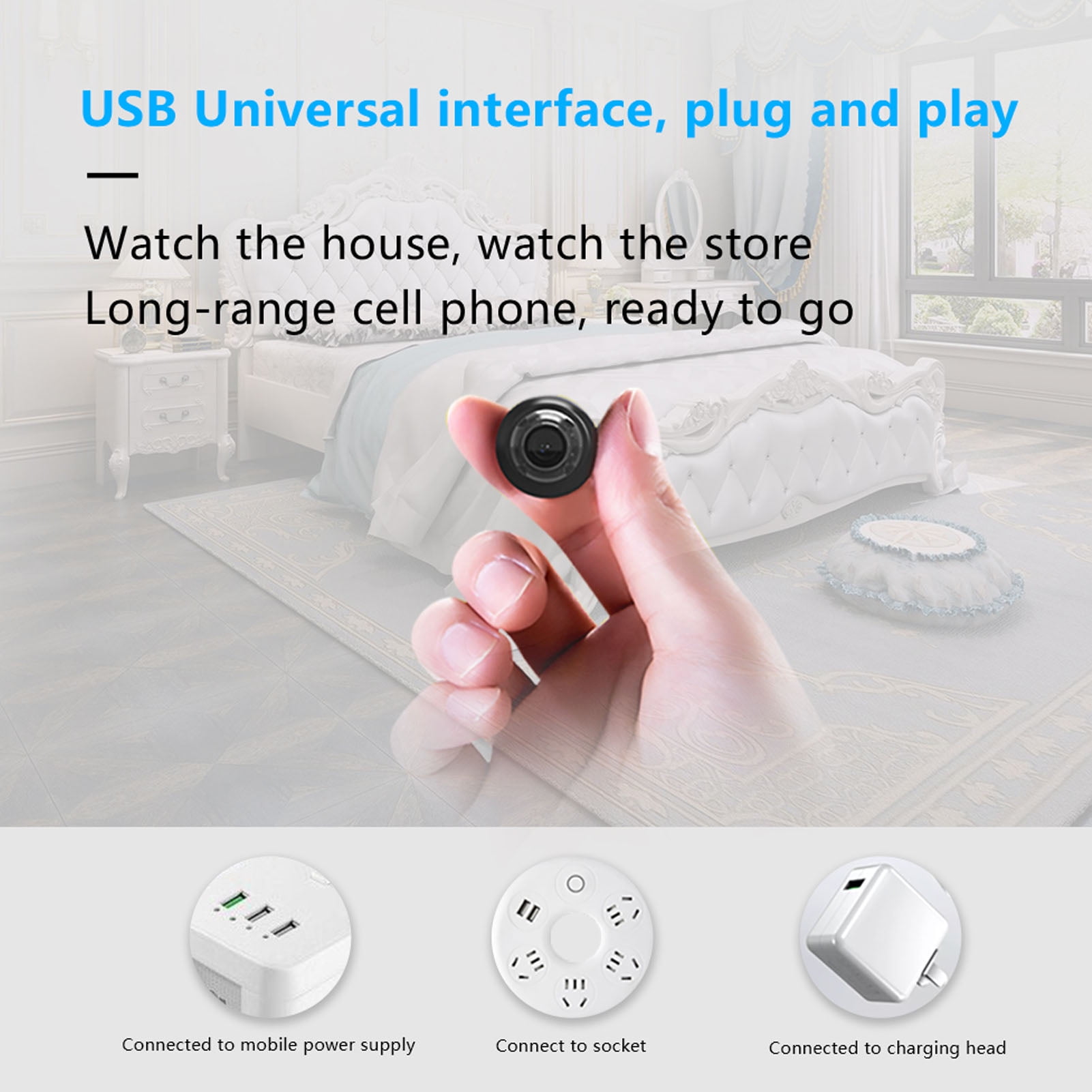 1920X1080P Wifi Camera, 140° Wide Angle Camera Etection Security