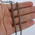 thumbnail image 6 of 2-6mm Round Box Link Silver Stainless Steel Men Women Chain Necklace Gift 18-36", 6 of 9