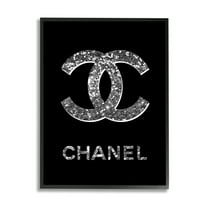 Stupell Industries Black Gleaming Glam Symbol Typography Painting Black Framed Art Print Wall Art, 11 x 14