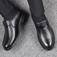 thumbnail image 3 of Mens Dress Shoes, Luxury Round Toe Soft Bottom Non-Slip Work Business Black Dress Shoes for Men, Leather Slip-on Penny Loafers, 3 of 9