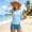 Light Blue, variant on FSYBOA Girls Rash Guard Swimsuits, 2 Piece Quick Dry Long Sleeves Holiday Kids Bathing Suit Swimwear Light Blue Size 14T