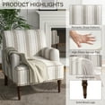 thumbnail image 3 of DREAMSIDEA Stripe Accent Chair ArmChair,Living Room Chair with Arms, Comfy Single Sofa Reading Chair Nailhead Trim for Bedroom, Brown, 3 of 7