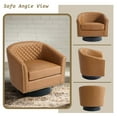 thumbnail image 7 of DREAMSIDEA Swivel Accent Chair for Living Room, PU Leather 360°Swivel Barrel Club Chair Comfy Single Reading Chair - Coffee, 7 of 7
