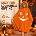 thumbnail image 5 of Halloween Pumpkin Costume Oversized Wearable Blanket Hoodie Cozy Plush Halloween Cosplay Costume, 5 of 7