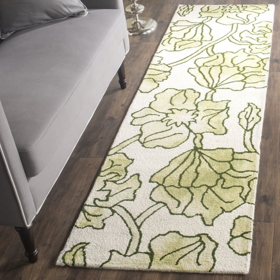 Safavieh Dip Dye Lilibeth Distressed Runner Rug, Ivory/Light Green, 2'3" x 6'