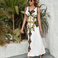 thumbnail image 6 of Ethiopian Cross Framed Womens Night Club Maxi Dress V Neck Sleeveless Bohemia Long Dresses, 6 of 9