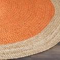 thumbnail image 5 of Safavieh Natural Fiber Round Collection NF801B Handmade Boho Braided Jute Area Rug, 4' x 4' Round, Orange, 5 of 5