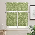 thumbnail image 2 of Daisy Beige Silhouette Kitchen Curtains and Valances Set, Retro Classic Green Backdrop Rod Pocket Window Valance 18 Inch Window Curtain Panels for Living Room Bedroom Laundry, 27.5x24in, 3 Pieces, 2 of 7