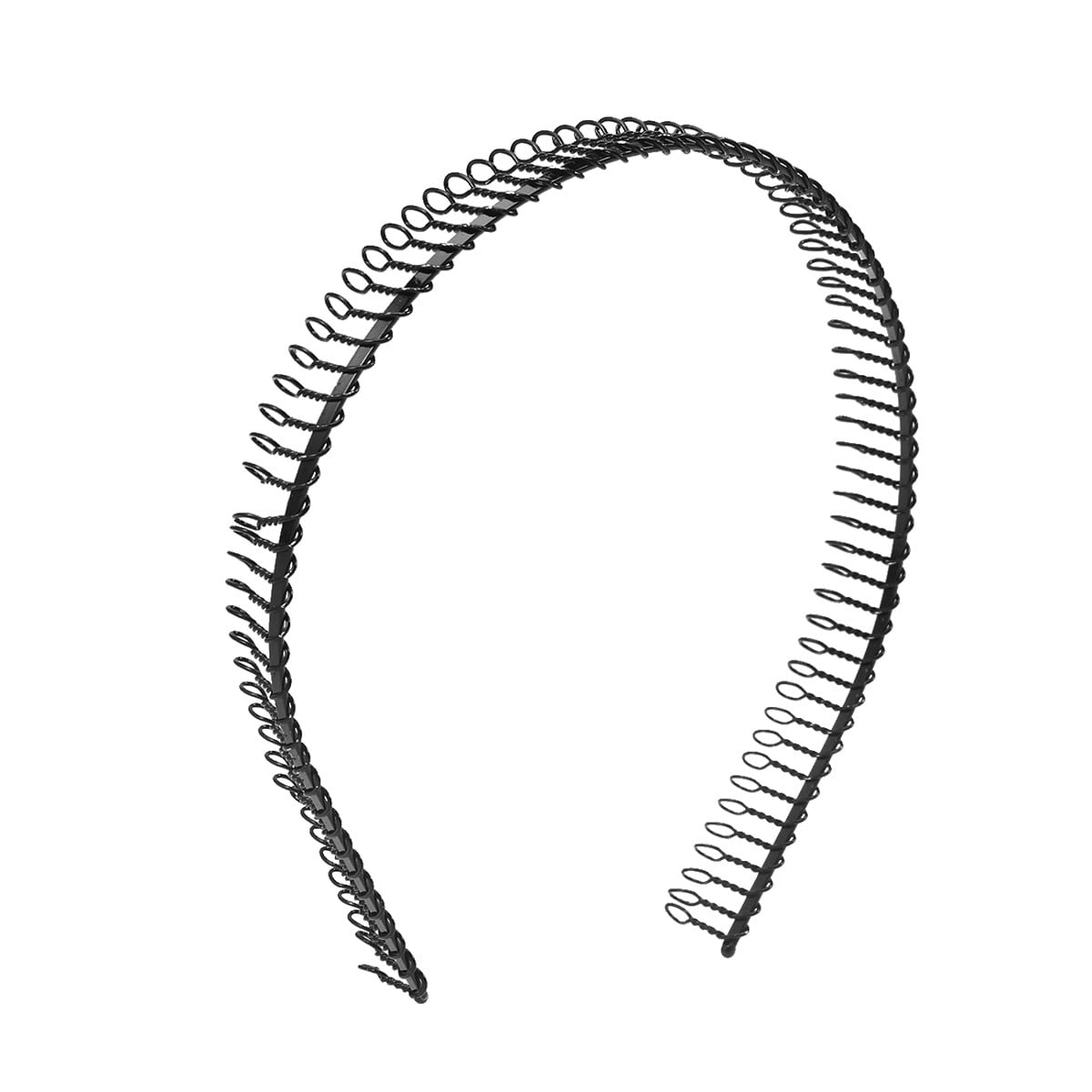 Woman Metal Teeth Comb Hairband Hair Headband (Black)