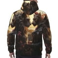 thumbnail image 7 of Pofeuu Romantic Flower Lion Couple Print Mens Casual Hooded Collar Drawstring Hoodies Pullover Sweatshirts Casual Long Sleeve Shirts-Medium, 7 of 7