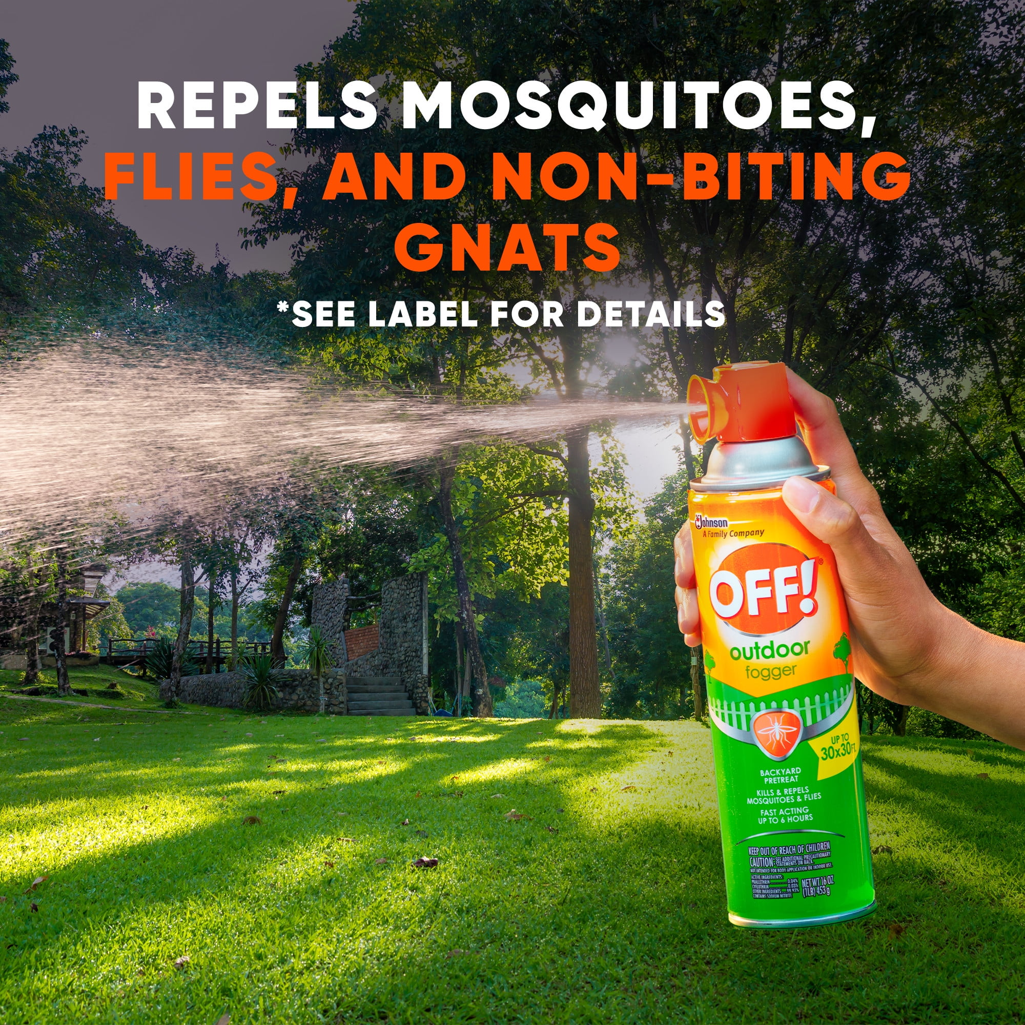 (4 pack) OFF! Outdoor Mosquito Fogger, Campsite Insecticide with up to 6 Hours of Protection, 12 oz