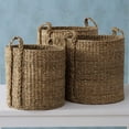 thumbnail image 5 of Beach House Wicker Baskets, Set of 3, Chunky Sweater Weave, Braid Handles, Sustainably Harvested Seagrass, 22.75, 19, and 18 Inches, 5 of 5