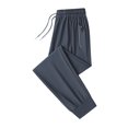 thumbnail image 1 of Plebaso Mens Athletic Pants Elastic Waist Drawstring Lightweight Running Trousers with Zipper Pockets, 1 of 6
