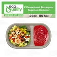 thumbnail image 4 of 29oz Disposable Bowls - 2 Compartment Rectangular Compostable Sugarcane Fiber Biodegradable Paper Bowls Eco-Friendly Oblong Take Out Food Containers, Food Storage, Microwave Safe, Meal Prep (150 PACK), 4 of 7